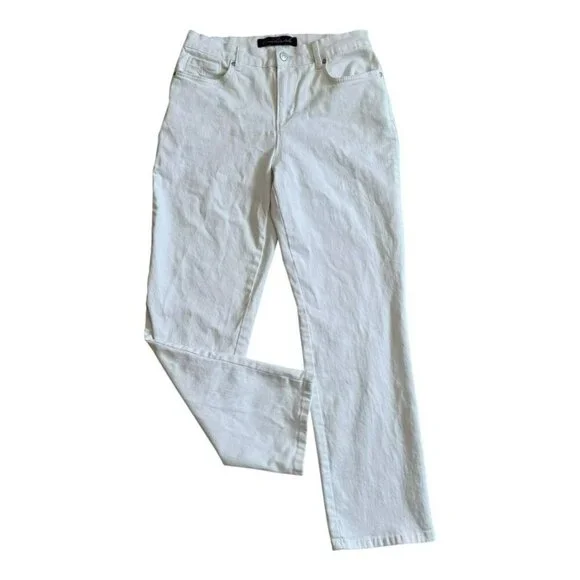Gloria Vanderbilt Amanda White Denim Five Pocket Jeans Pants Women's SZ 8 - Picture 4 of 6